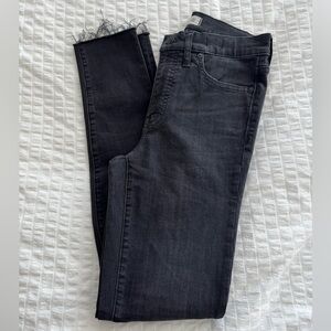 Black Denim Jeans with Frayed Hem